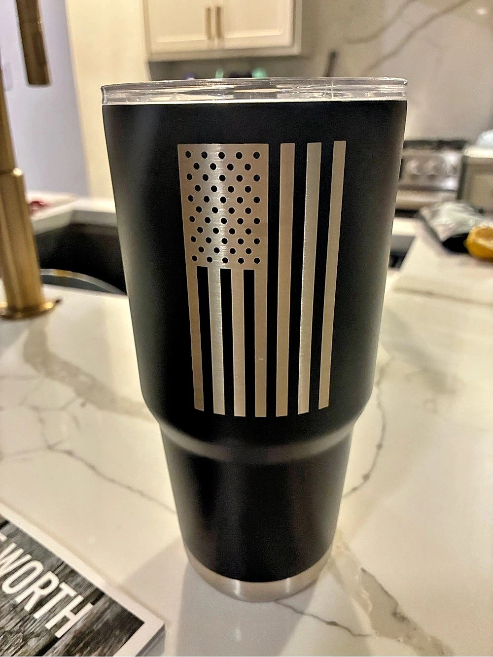 Yeti Rambler 30 oz Tumbler Black Striped Travel Tumbler